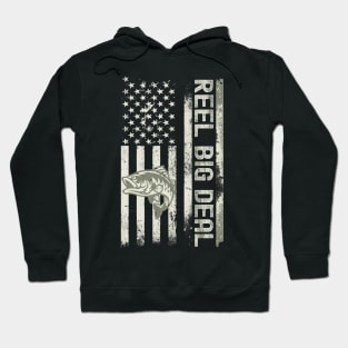 Reel Big Deal - Distressed Camo American Flag Bass Fisherman Hoodie